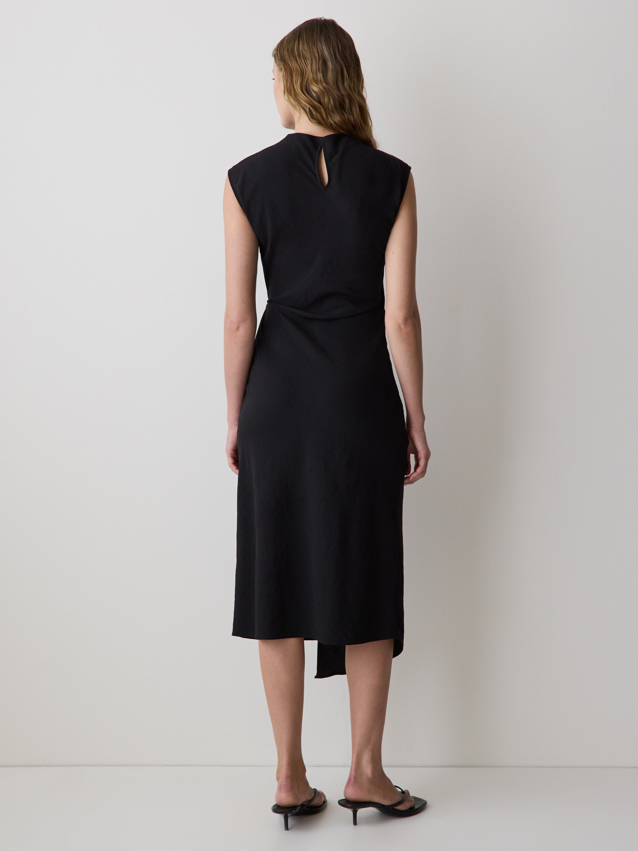 RW&CO Extended-Sleeve Mock-Neck Midi Dress with Wrap Detail