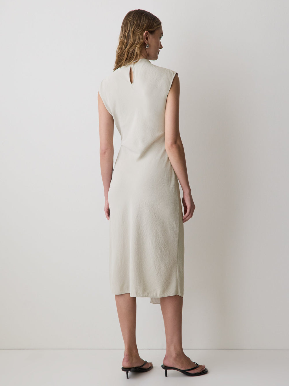 RW&CO Extended-Sleeve Mock-Neck Midi Dress with Wrap Detail
