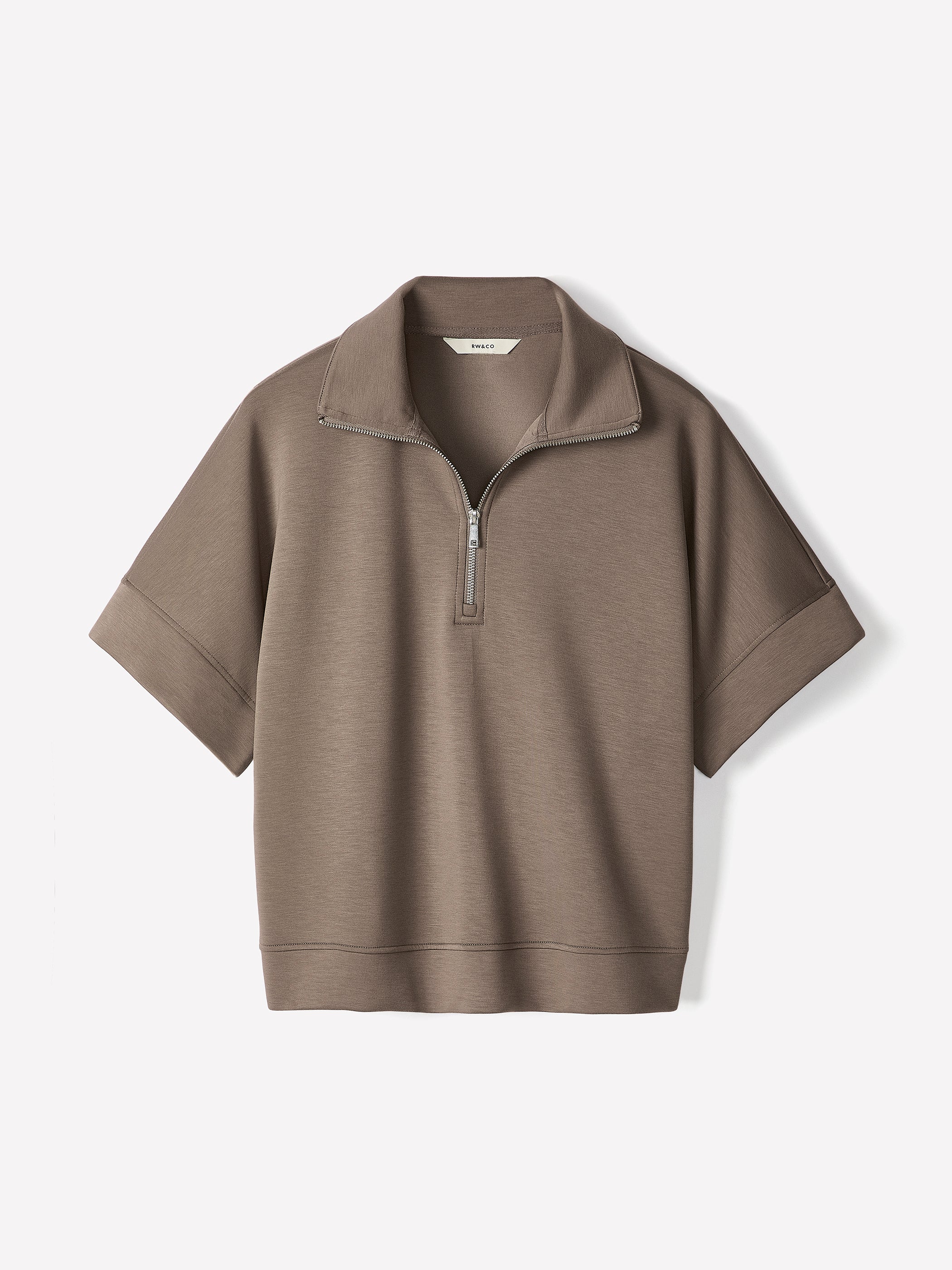 RW&CO Half-Zip Mock-Neck Top