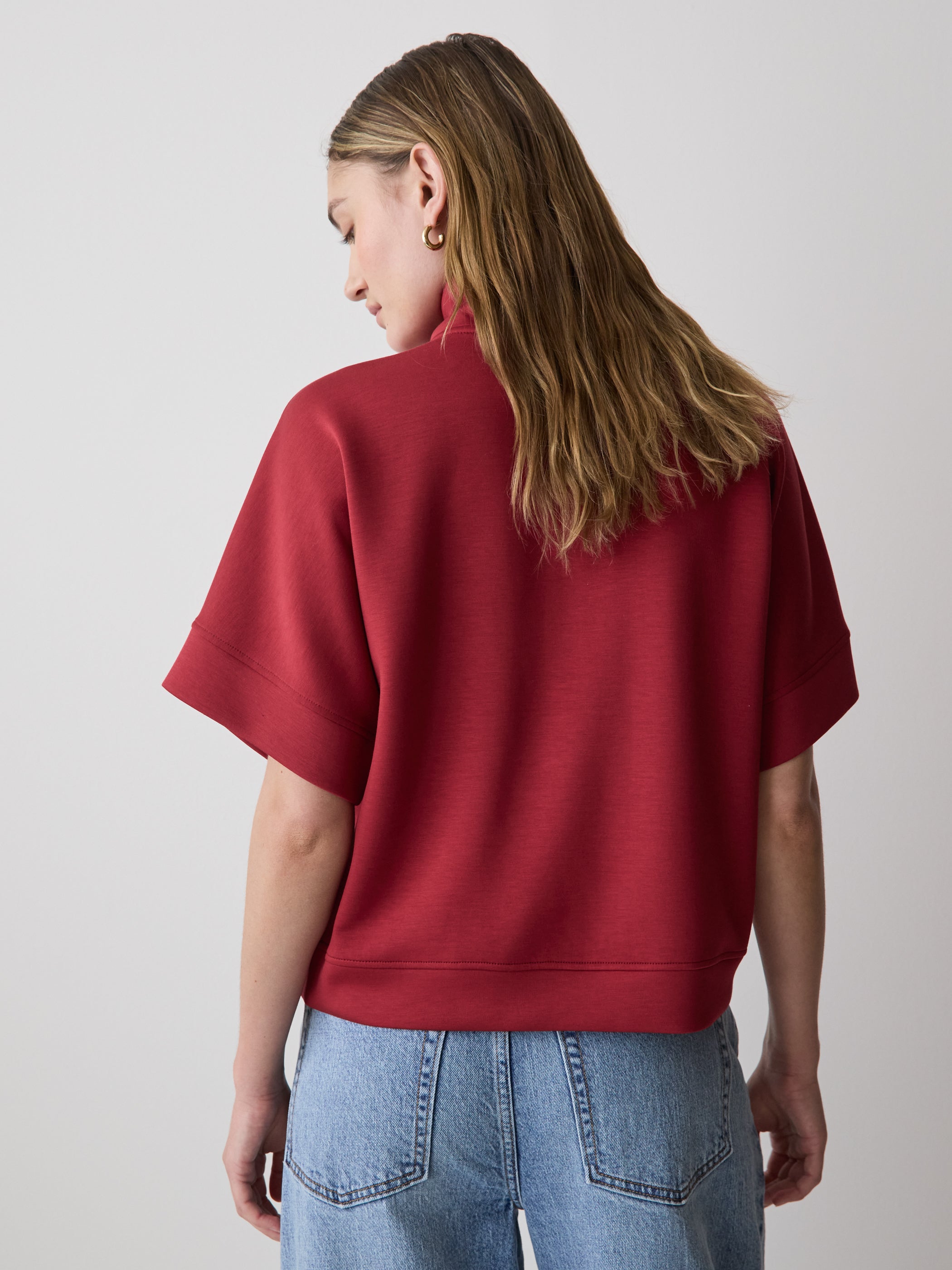 RW&CO Half-Zip Mock-Neck Top