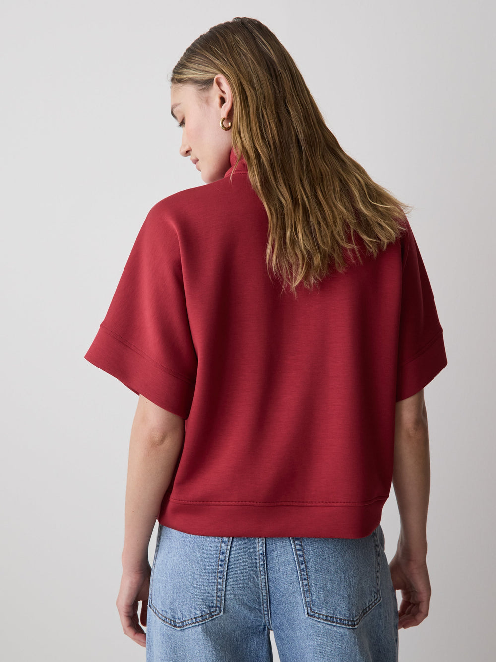 RW&CO Half-Zip Mock-Neck Top