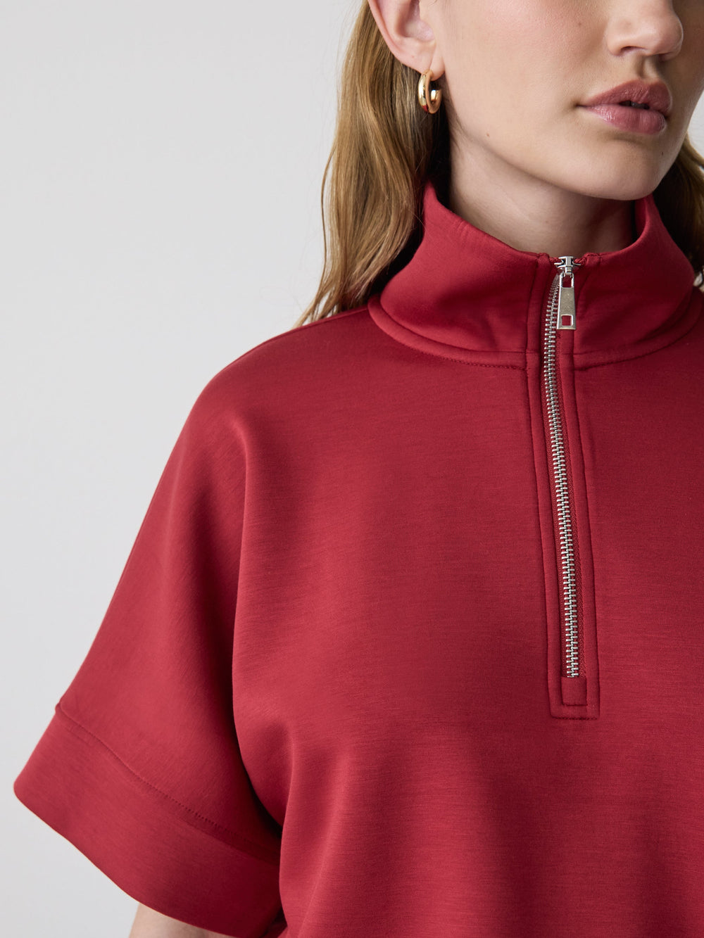 RW&CO Half-Zip Mock-Neck Top