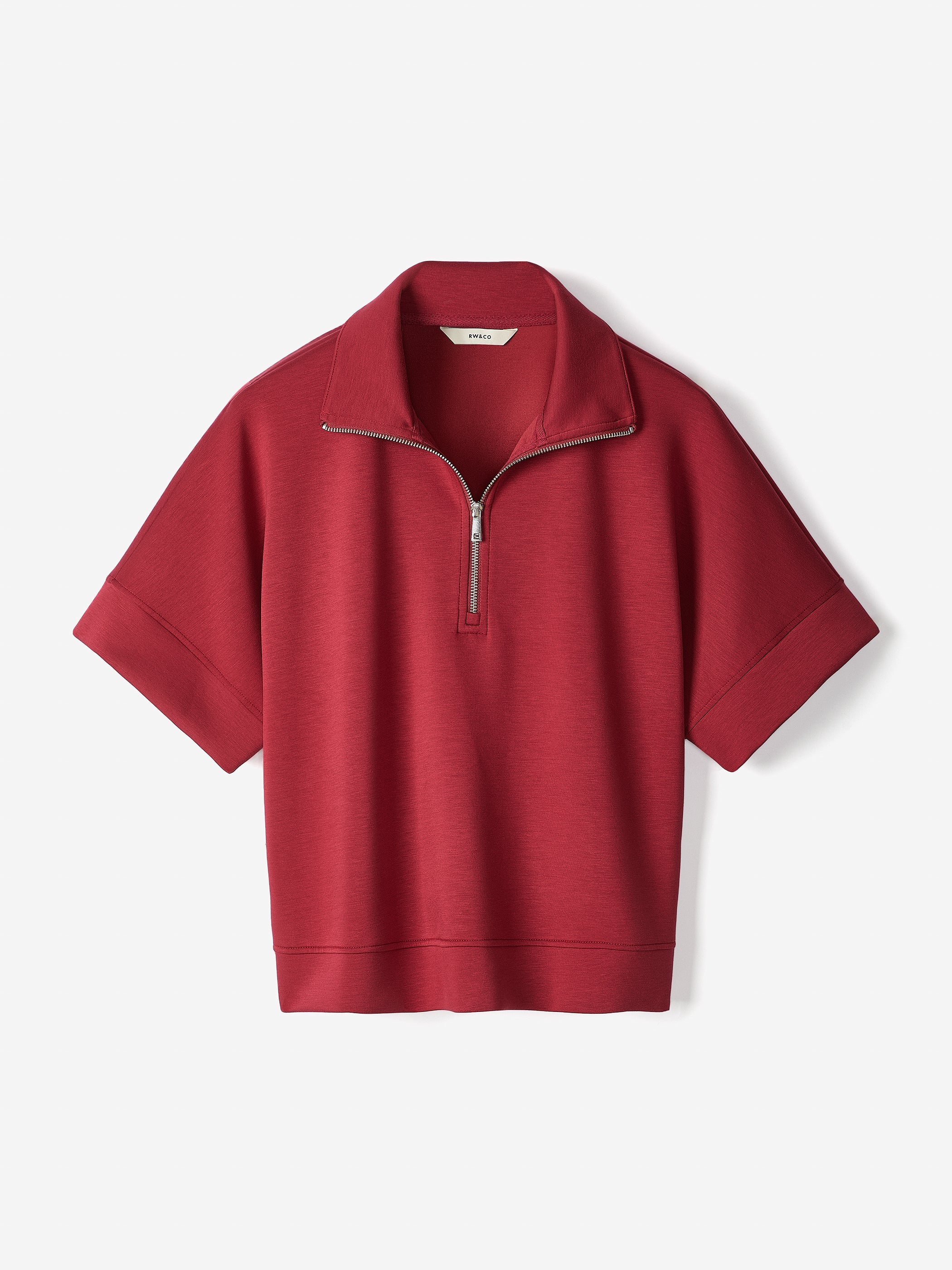 RW&CO Half-Zip Mock-Neck Top