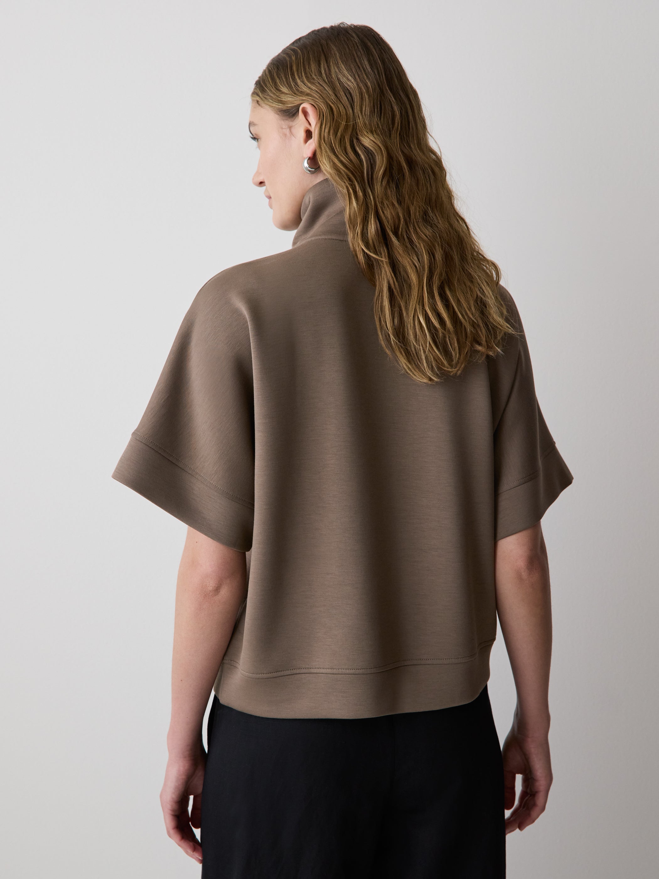 RW&CO Half-Zip Mock-Neck Top