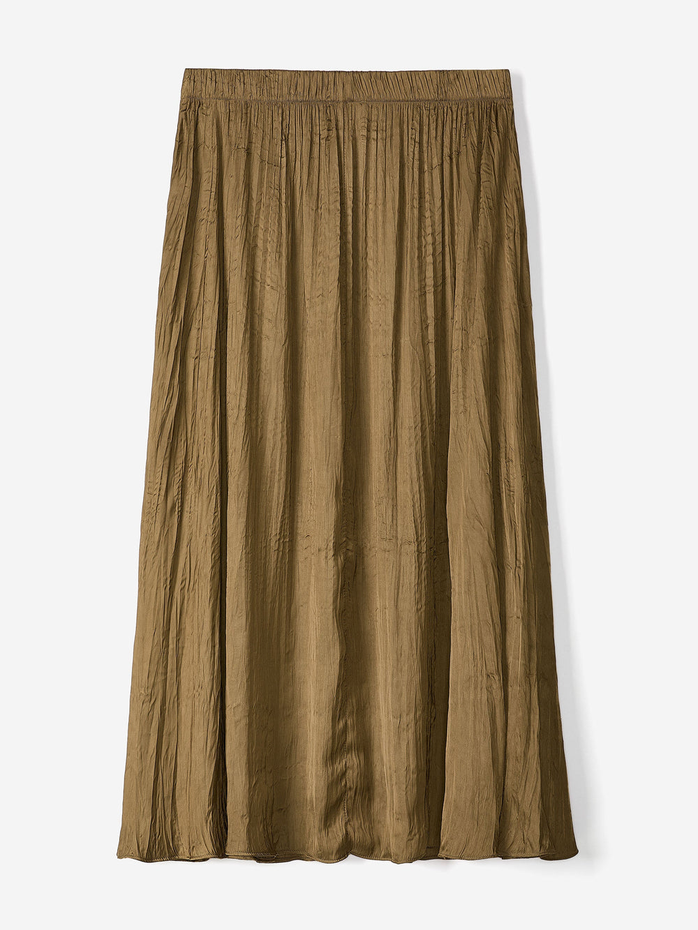RW&CO Satin High-Waisted Flare Midi Skirt