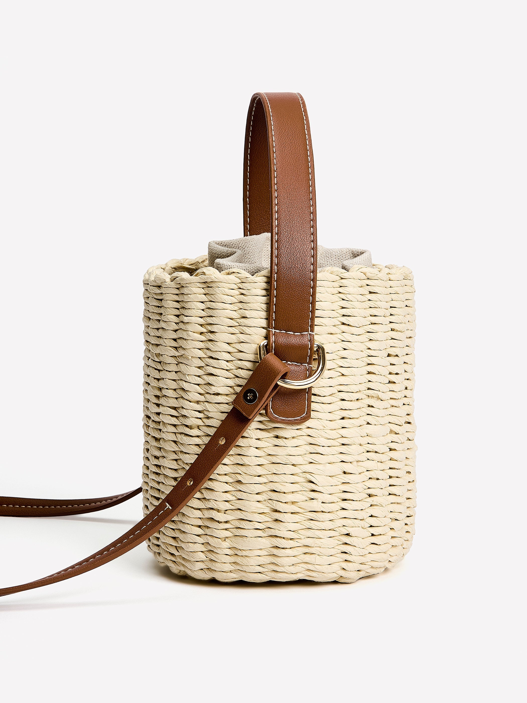 RW&CO Straw Bucket Bag