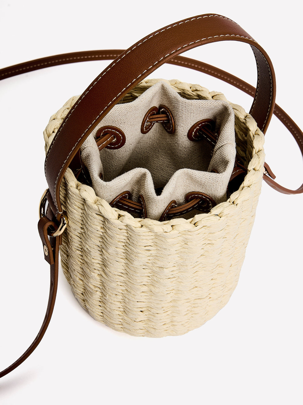 RW&CO Straw Bucket Bag
