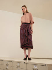 RW&CO Satin High-Rise Wrap Midi Skirt