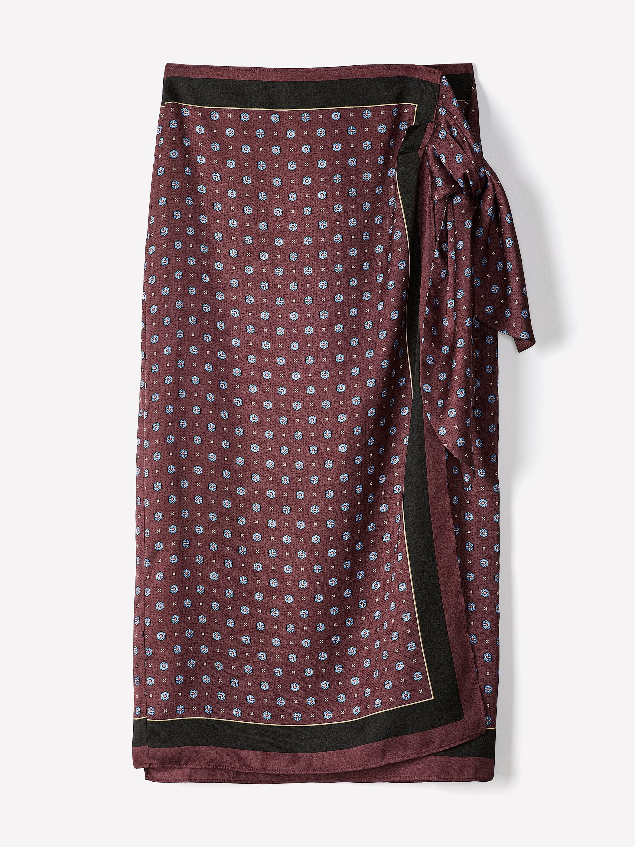 RW&CO Satin High-Rise Wrap Midi Skirt