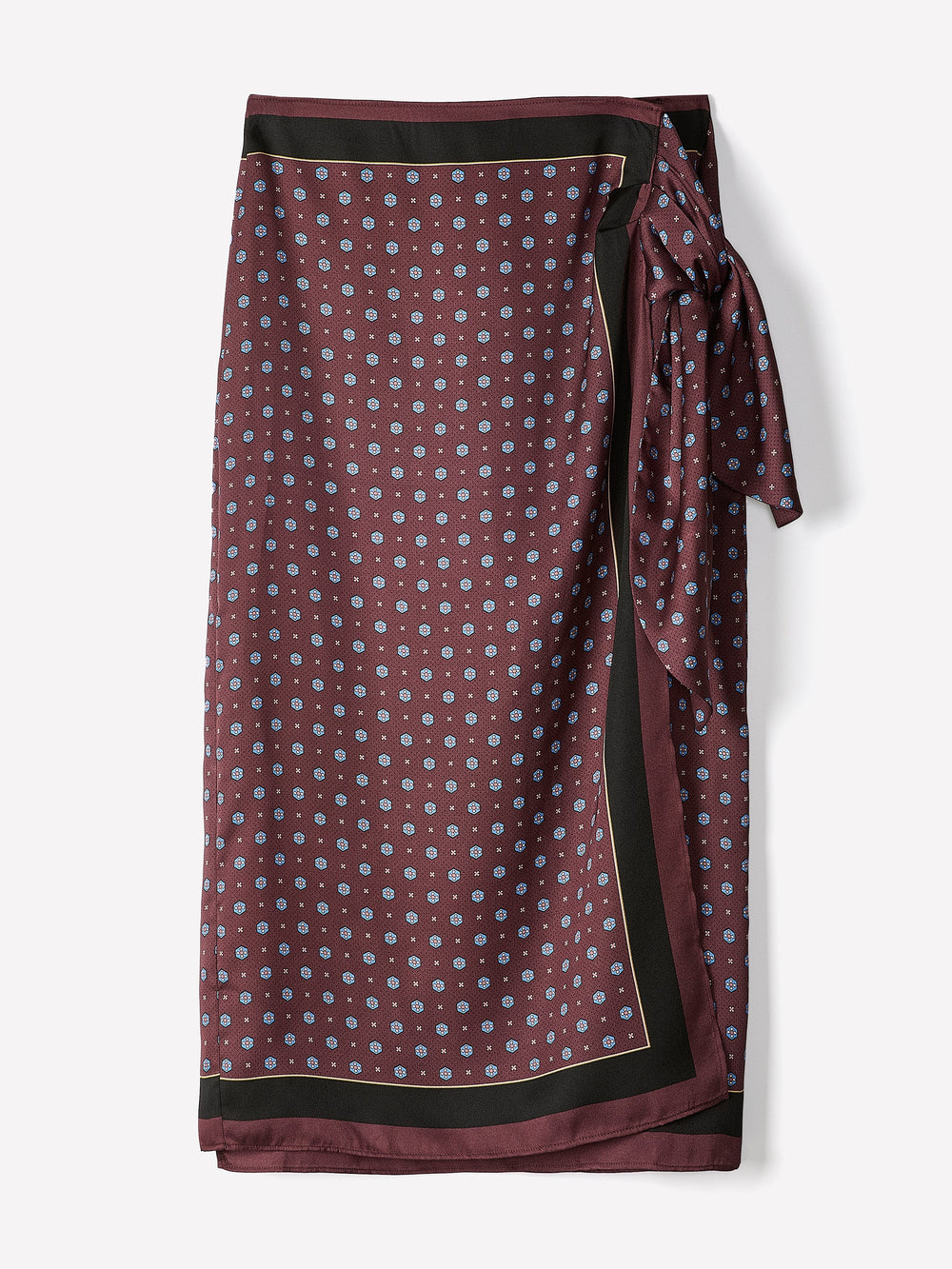 RW&CO Satin High-Rise Wrap Midi Skirt