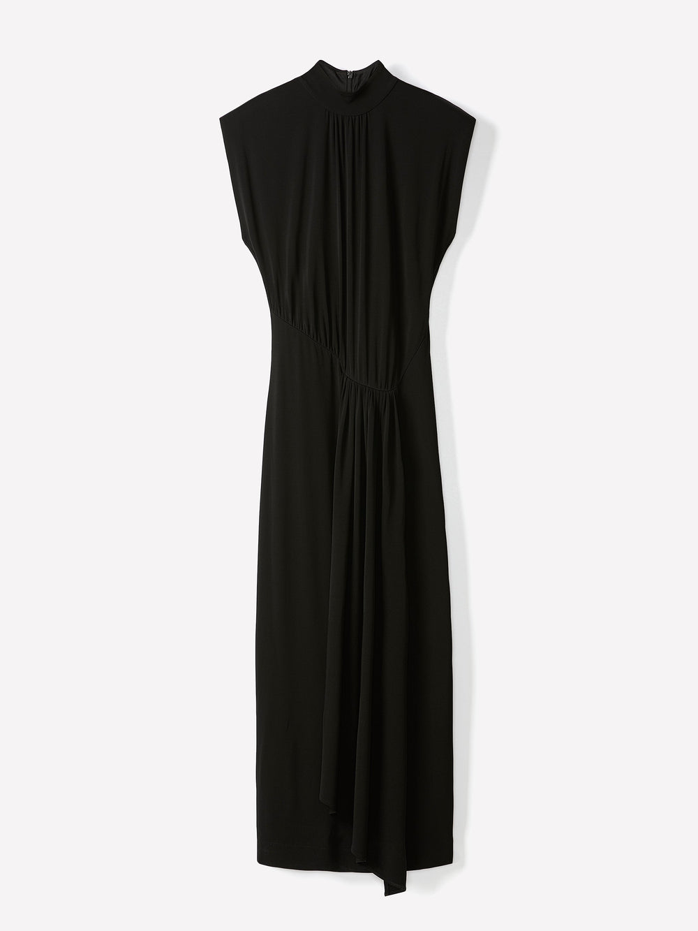 RW&CO Draped Midi Cocktail Dress with Cascade