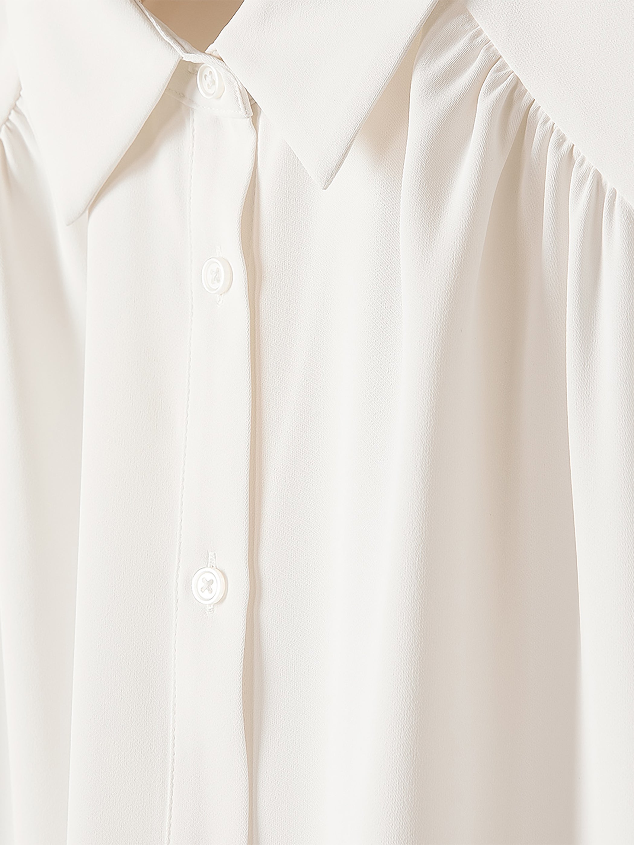 RW&CO Silky Crepe Short-Sleeve Buttoned-Down Blouse